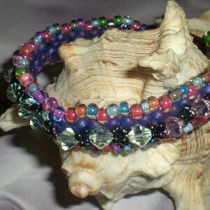 Multicolor Lattice Beaded Bracelet
